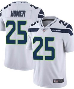 Men's Seattle Seahawks #25 Travis Homer White Vapor Untouchable Limited Stitched NFL Jersey