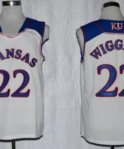 Jayhawks #22 Andrew Wiggins White Basketball Stitched NCAA Jersey