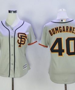 Giants #40 Madison Bumgarner Grey Women's Road 2 Stitched MLB Jersey