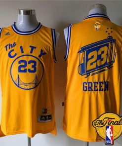 Warriors #23 Draymond Green Gold Throwback The City The Finals Patch Stitched NBA Jersey