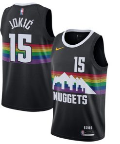 Men's Denver Nuggets #15 Nikola Jokic Black 2019 City Edition Stitched NBA Jersey