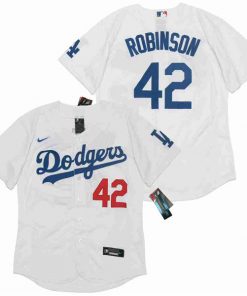 Men's Los Angeles Dodgers #42 Jackie Robinson White Cool Base Stitched MLB Jersey