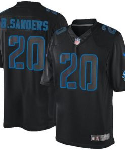 Nike Lions #20 Barry Sanders Black Men's Stitched NFL Impact Limited Jersey
