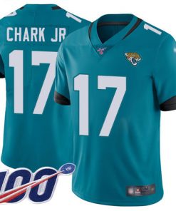 Men's Jacksonville Jaguars #17 DJ Chark Jr. Blue 2019 100th Season Vapor Untouchable Limited Stitched NFL Jersey