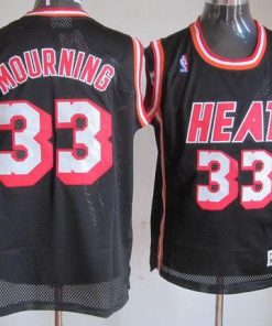 Heat #33 Mourning Black Throwback Stitched NBA Jersey