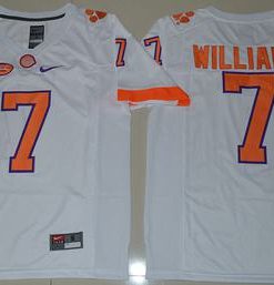 Tigers #7 Mike Williams White Limited Stitched NCAA Jersey