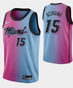 Men's Miami Heat #15 Precious Achiuwa 2021 Blue/Pink City Edition Vice Stitched NBA Jersey