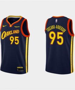 Men's Golden State Warriors #95 Juan Toscano-Anderson 2020-21 City Edition Navy Stitched NBA Jersey