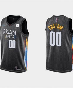 Men's Brooklyn Nets Active Player Custom Black City Edition 2020-21 Honor Basquiat Stitched NBA Jersey