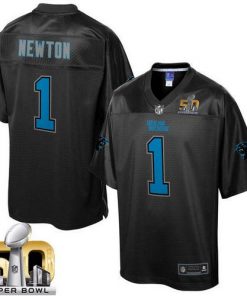 Nike Panthers #1 Cam Newton Black Super Bowl 50 Men's NFL Pro Line Black Reverse Fashion Game Jersey