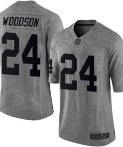 Nike Raiders #24 Charles Woodson Gray Men's Stitched NFL Limited Gridiron Gray Jersey