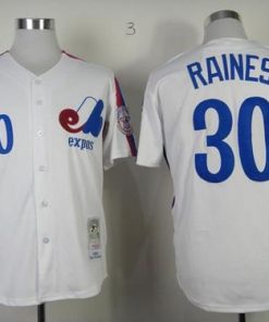 Mitchell And Ness Expos #30 Tim Raines White Throwback Stitched MLB Jersey