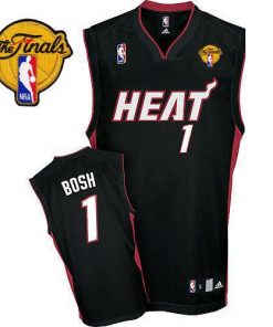 Heat Finals Patch #1 Chris Bosh Black Stitched NBA Jersey