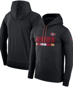 Men's San Francisco 49ers Nike Black Sideline Team Name Performance Pullover Hoodie