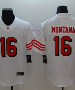 Men's San Francisco 49ers #16 Joe Montana Nike White Color Rush Vapor Untouchable Limited  Stitched NFL Jersey