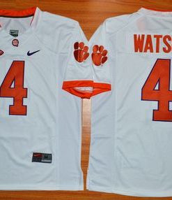 Tigers #4 Deshaun Watson White 1975-1978 Fuller Stitched NCAA Jersey