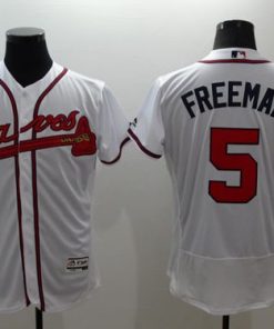 Braves #5 Freddie Freeman White Flexbase Authentic Collection Stitched MLB Jersey