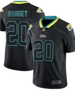Men's Jaguars #20 Jalen Ramsey NFL 2018 Lights Out Black Color Rush Limited Stitched Jersey