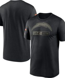 Men's Los Angeles Chargers 2020 Black Salute To Service Performance NFL T-Shirt