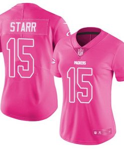 Women's Green Bay Packers #15 Bart Starr  Pink Limited Stitched NFL Jersey(Run Small)