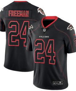 Men's Falcons #24 Devonta Freeman Black NFL 2018 Lights Out Black Color Rush Limited Jersey