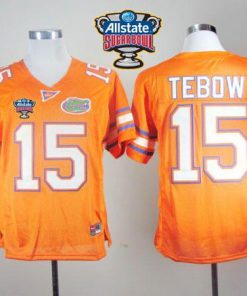 Gators #15 Tim Tebow Orange Allstate Sugar Bowl Stitched NCAA Jersey