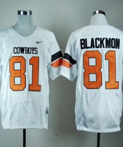 Cowboys #81 Justin Blackmon White Pro Combat Stitched NCAA Jersey