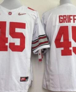 Buckeyes #45 Archie Griffin White Limited Stitched NCAA Jersey