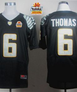 Ducks #6 De'Anthony Thomas Black Elite PAC-12 Patch Tostitos Fiesta Bowl Stitched NCAA Jersey
