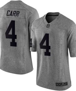 Women's Las Vegas Raiders #4 Derek Carr Grey Stitched NFL Jersey(Run Small)