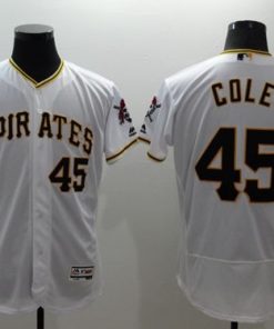 Pirates #45 Gerrit Cole White Flexbase Authentic Collection Stitched MLB Jersey