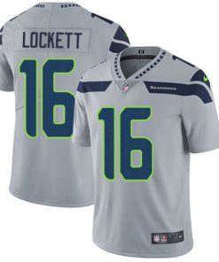 Men's Seattle Seahawks #16 Tyler Lockett Grey Vapor Untouchable Limited Stitched NFL Jersey