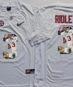 Crimson Tide #3 Calvin Ridley White Player Fashion Stitched NCAA Jersey