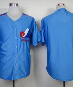 Mitchell And Ness Expos Blank Blue Throwback Stitched MLB Jersey