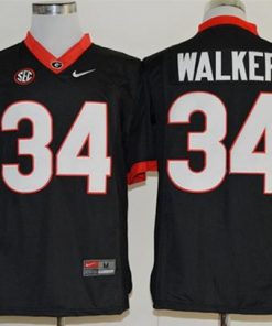 Bulldogs #34 Herschel Walker Black Limited SEC Patch Stitched NCAA Jersey