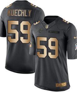 Nike Panthers #59 Luke Kuechly Black Men's Stitched NFL Limited Gold Salute To Service Jersey
