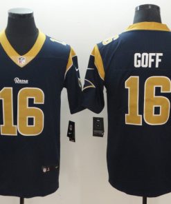 Men's  Rams #16 Jared Goff Navy Vapor Untouchable Limited Stitched NFL Jersey