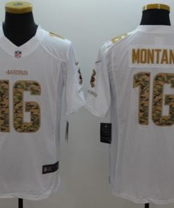 Nike 49ers #16 Joe Montana White Men's Stitched NFL Limited Salute to Service Jersey