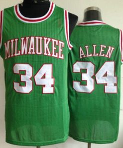 Bucks #34 Ray Allen Green Throwback Stitched NBA Jersey