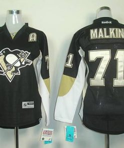 Penguins #71 Vgeni Malkin Black Women's Home Stitched NHL Jersey