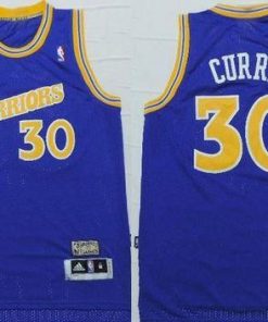 Warriors #30 Stephen Curry Blue Throwback Stitched NBA Jersey
