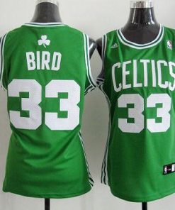 Celtics #33 Larry Bird Green Women's Road Stitched NBA Jersey