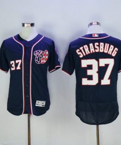 Nationals #37 Stephen Strasburg Navy Blue Flexbase Authentic Collection Stitched MLB Jersey