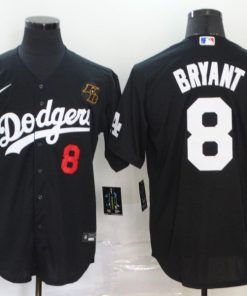 Men's Los Angeles Dodgers Black #8 Kobe Bryant 2020 KB Patch Cool Base Stitched MLB Jersey