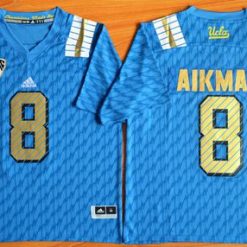 Bruins #8 Troy Aikman Blue PAC-12 Patch Stitched NCAA Jersey