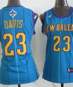 Hornets #23 Anthony Davis Blue Women's Road Stitched NBA Jersey