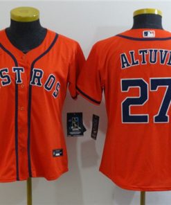 Women's Houston Astros #27 Jose Altuve 2020 Orange Cool Base Stitched MLB Jersey(Run Small)