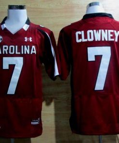South Carolina #7 Javedeon Clowney Red SEC Patch Stitched NCAA Jersey