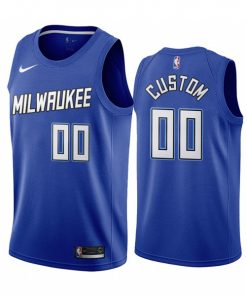 Men's Milwaukee Bucks Active Player Navy City Edition New Uniform 2020-21 Custom Stitched NBA Jersey