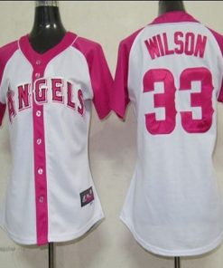 Angels #33 C.J. Wilson White/Pink Women's Splash Fashion Stitched MLB Jersey